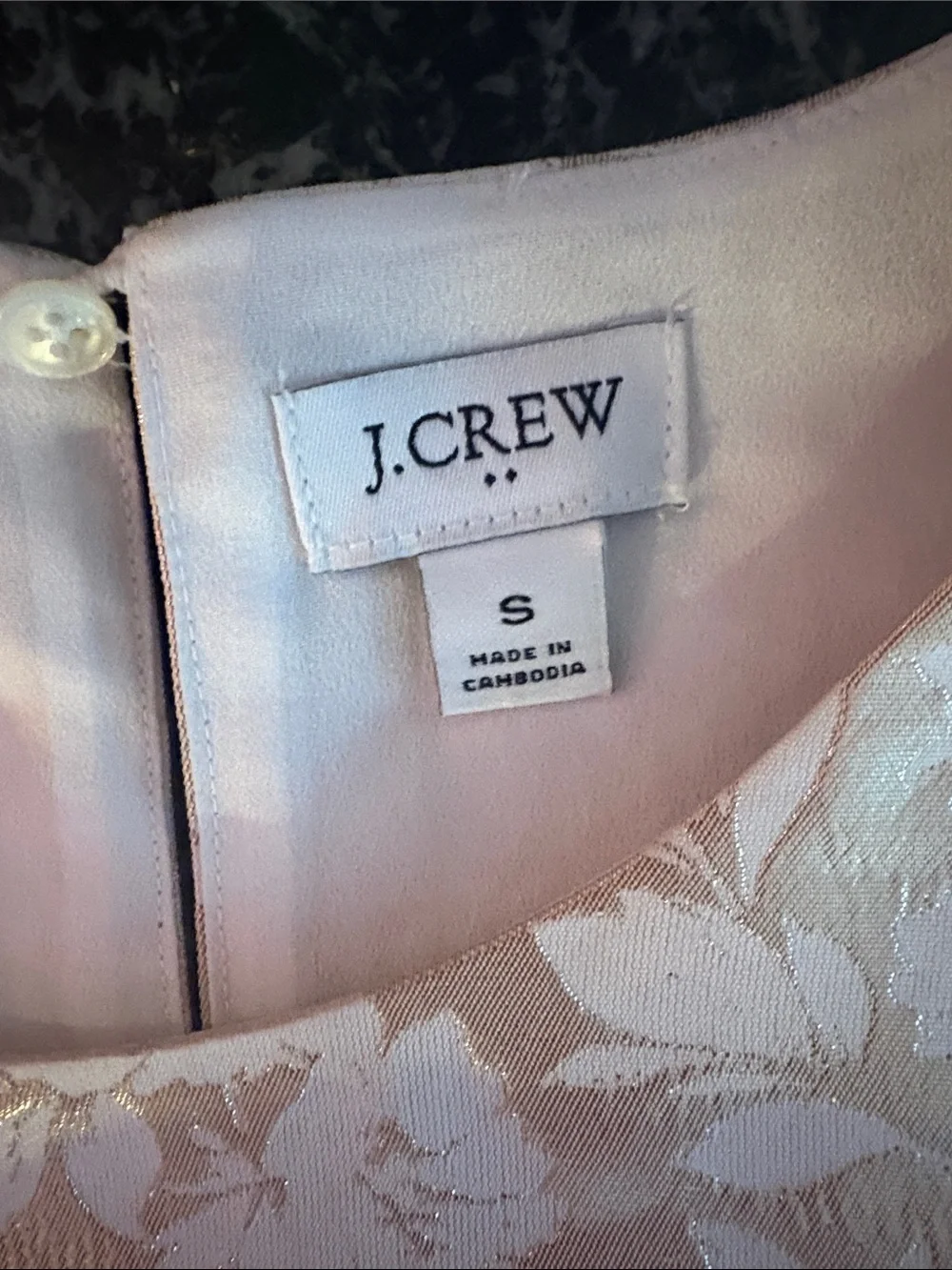 J. Crew gold and Ivory Floral Puff Sleeve Top (S)